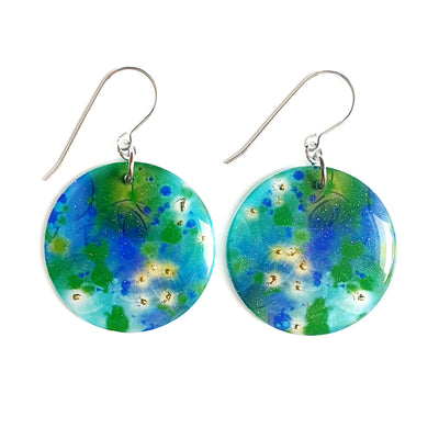Turquoise Green Blue Circle Drop Earrings | Starlight