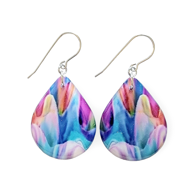 Multicoloured Teardrop Earrings | Petals