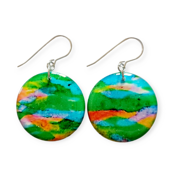 Green 2025 blue earrings