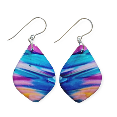 Multicoloured Diamond Shape Drop Earrings | Petals