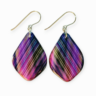 Multicoloured Diamond Drop Earrings | Lines