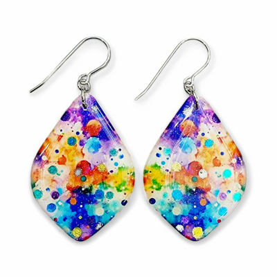 Multicoloured Diamond Drop Earrings | Spotty Dots II