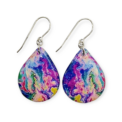 Multicoloured Teardrop Earrings | Purple Opal