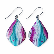 Mulberry Turquoise Diamond Shape Earrings III | Metallic Series | CHOOSE STYLE