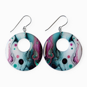 *SALE* Mulberry Turquoise White Donut Drop Earrings | Metallic Series