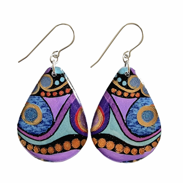 Purple Blue Teardrop Earrings | DotWork