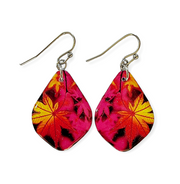 Scarlet Red Magenta Amber Diamond Drop Earrings | Autumn | CHOOSE SIZE