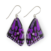 Blue Tiger Butterfly Wing Earrings |Purple | CHOOSE COLOUR