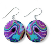 Multicoloured Abstract Circle Drop Earrings | Rainbow Rockery