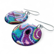 Multicoloured Abstract Circle Drop Earrings | Rainbow Rockery