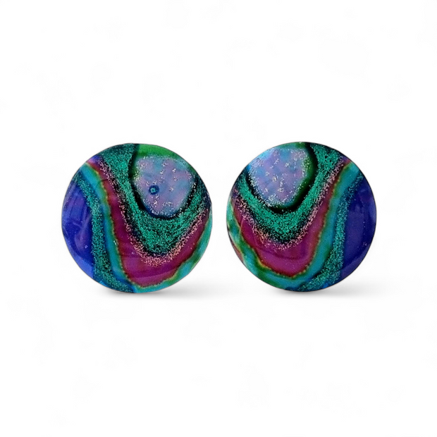 Multicoloured Abstract Round Studs | Rainbow Rockery | 16mm