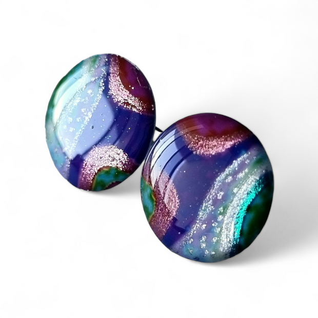 Multicoloured Abstract Round Studs | Rainbow Rockery 2 | 16mm