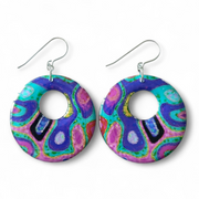 Multicoloured Abstract Donut Drop Earrings | Rainbow Rockery