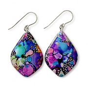 Multicoloured Diamond Drop Earrings | Metallic Ink | CHOOSE PATTERN