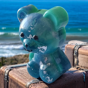 Teddy Bear | Blue Teal Silver