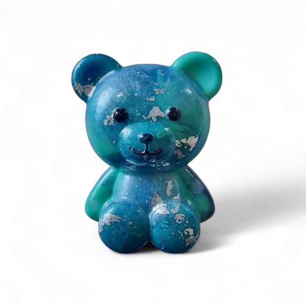 Teddy Bear | Blue Teal Silver