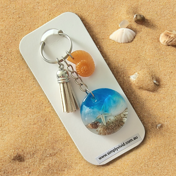 Natural Beachy Keychains - CHOOSE CHARM