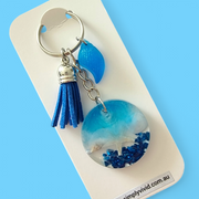 Blue Beachy Keychains - CHOOSE CHARM