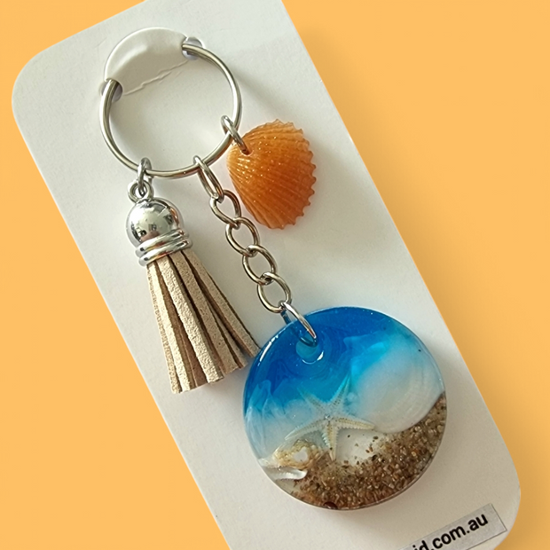 Natural Beachy Keychains - CHOOSE CHARM