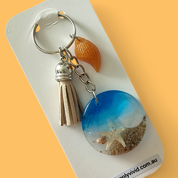 Natural Beachy Keychains - CHOOSE CHARM