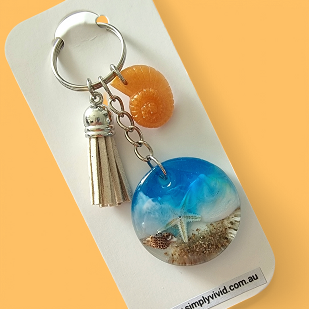 Natural Beachy Keychains - CHOOSE CHARM