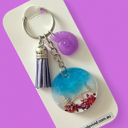 Purple Beachy Keychains - CHOOSE CHARM