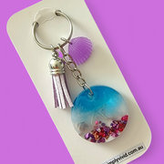 Purple Beachy Keychains - CHOOSE CHARM