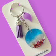 Purple Beachy Keychains - CHOOSE CHARM