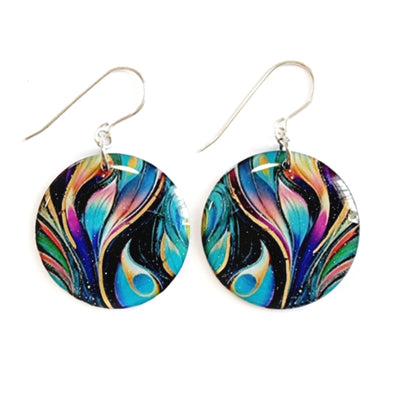 Multicoloured Circle Drop Earrings | Peacock