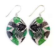Green Leaf Drop Earrings | Flora